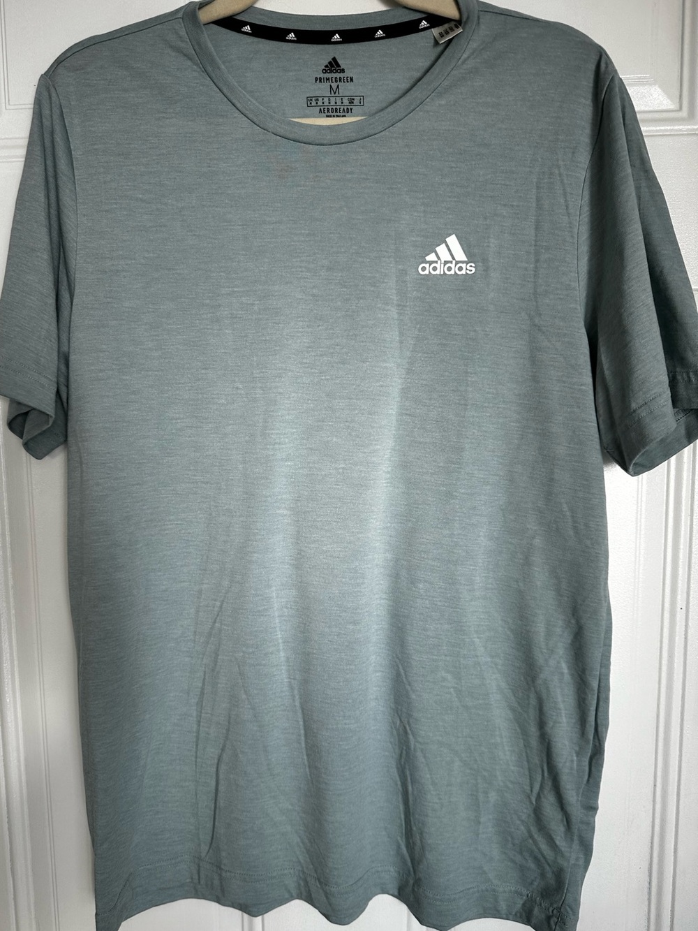 adidas Men's Sage Green Athletic Short Sleeve Tee